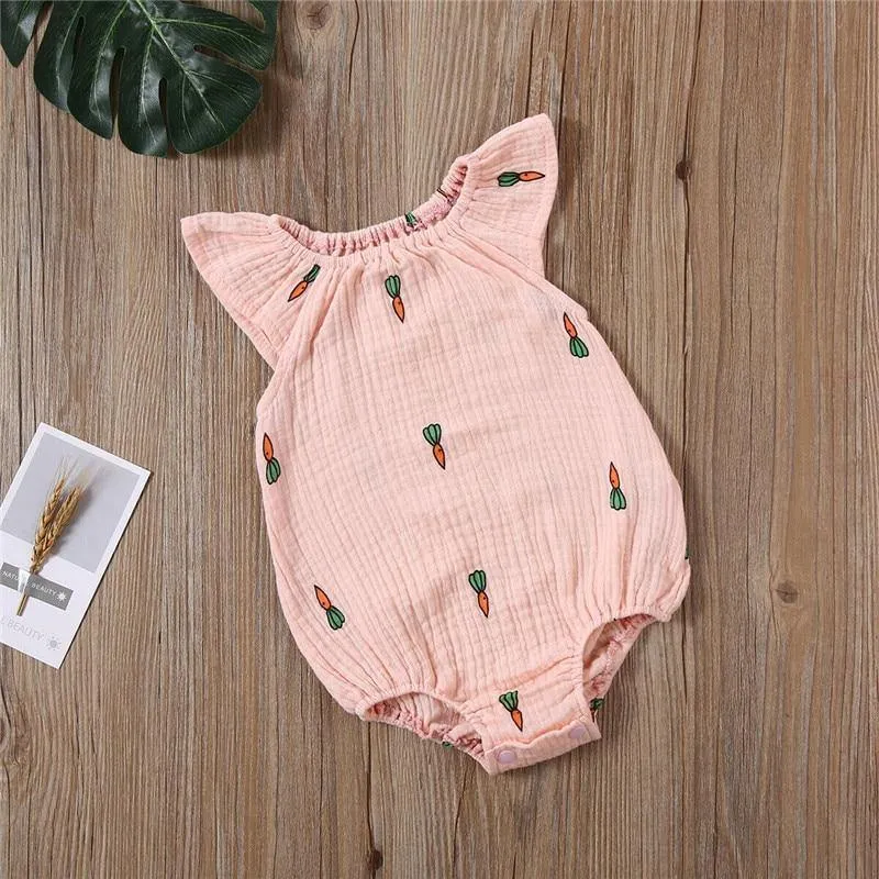 0-24 M Newborn Baby Girls Summer Bodysuit