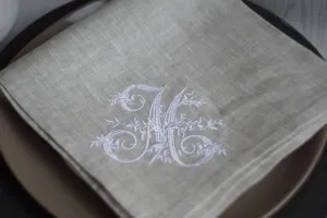 #023 | Prickly letter | Personalized | Linen napkins