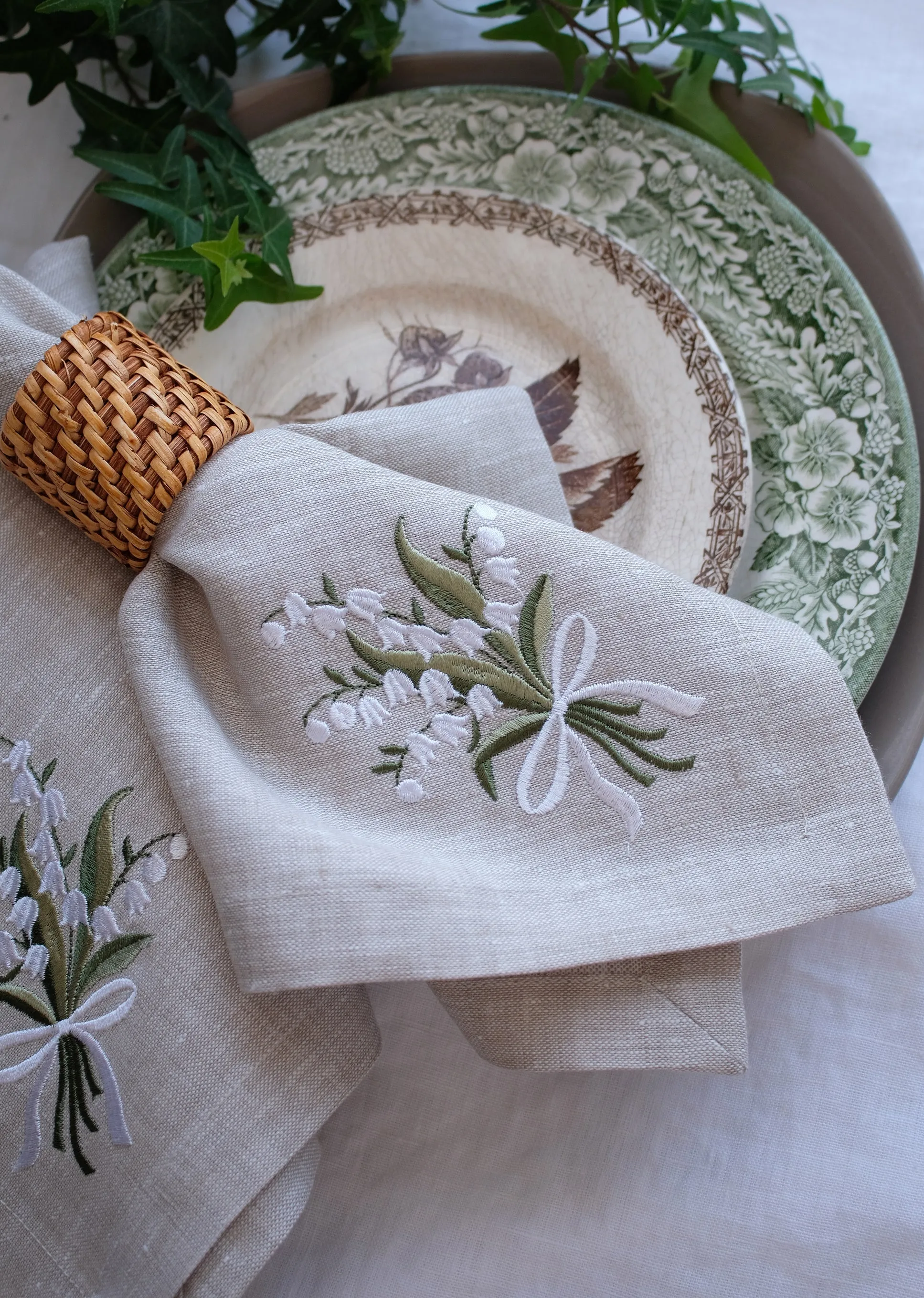 #032 | Lily of the valley | Linen napkins