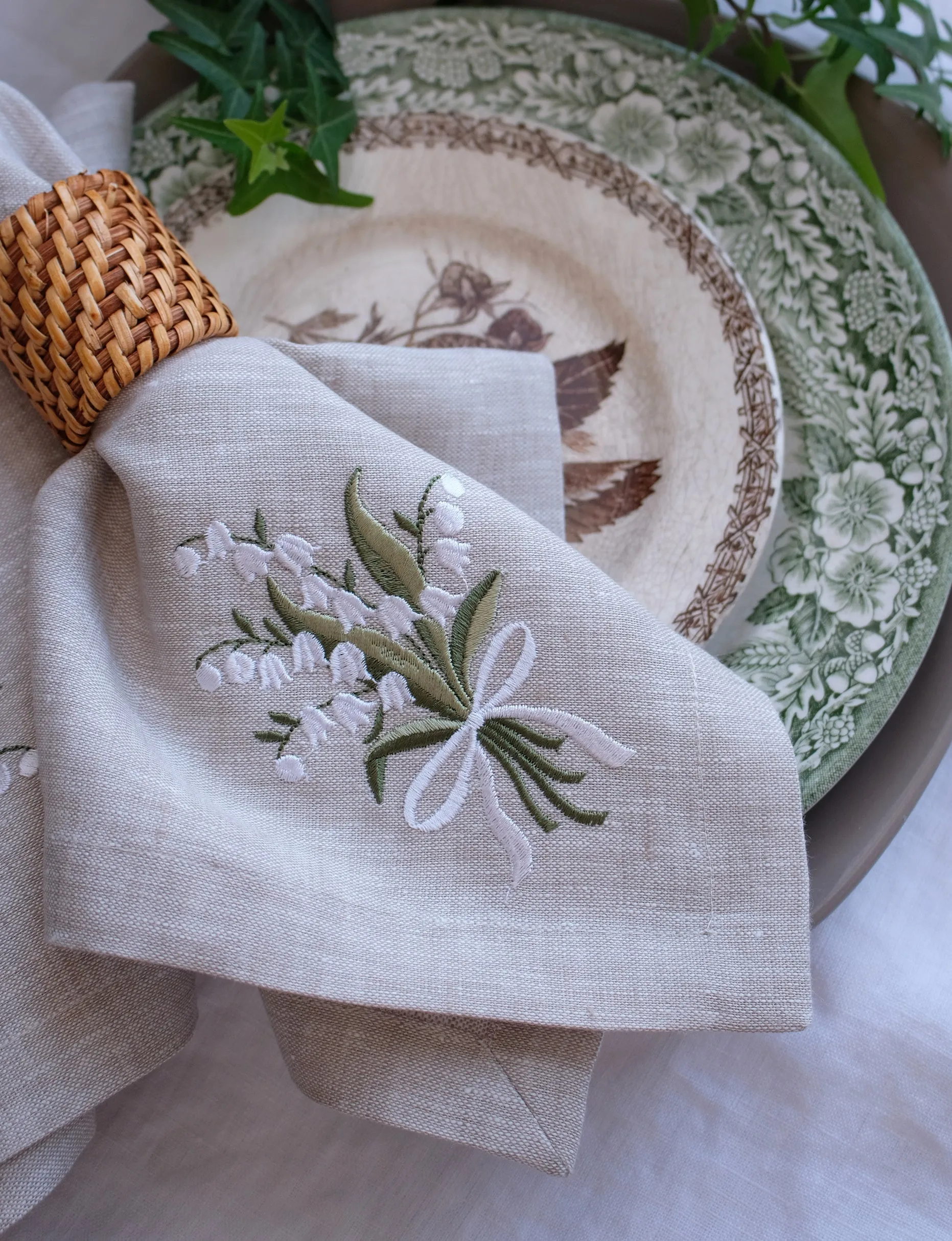 #032 | Lily of the valley | Linen napkins