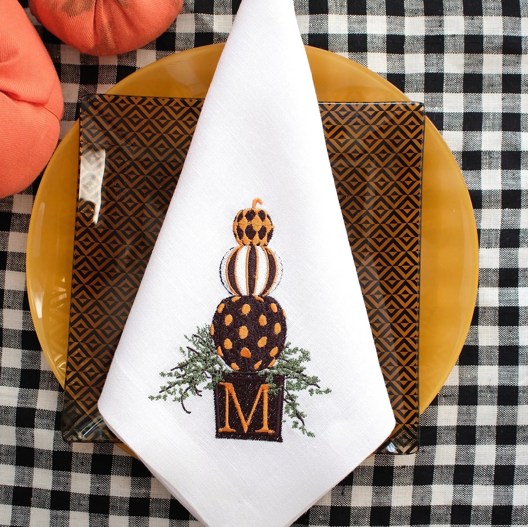 #039 | Royal Pumpkin | Personalized | Linen napkins