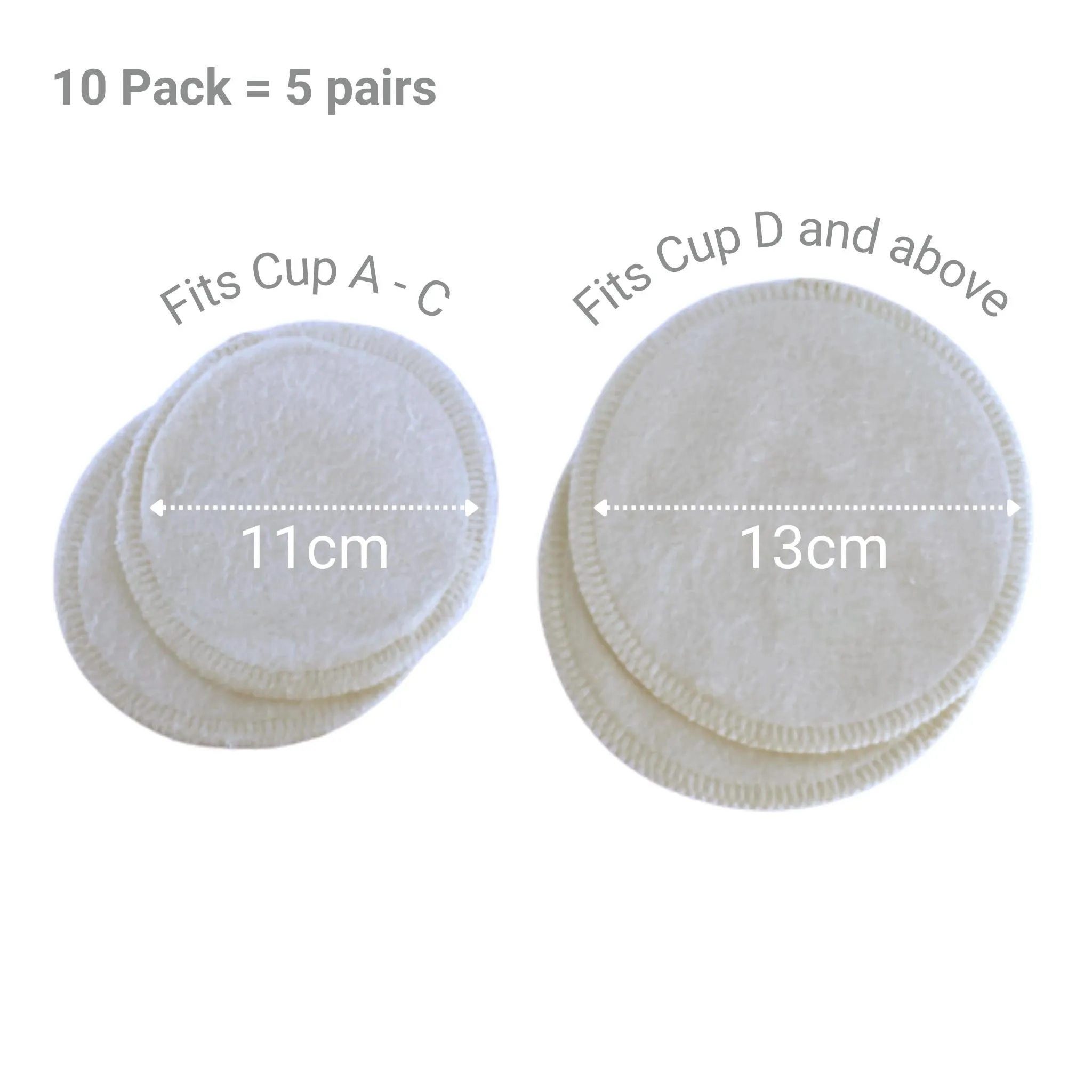 10 Pack Bamboo Reusable Breast Pads