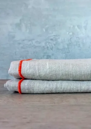 100% Linen Neutral Tangerine Cloth Napkin, Set of 2