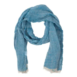 100% Linen Scarf - Grayish Blue
