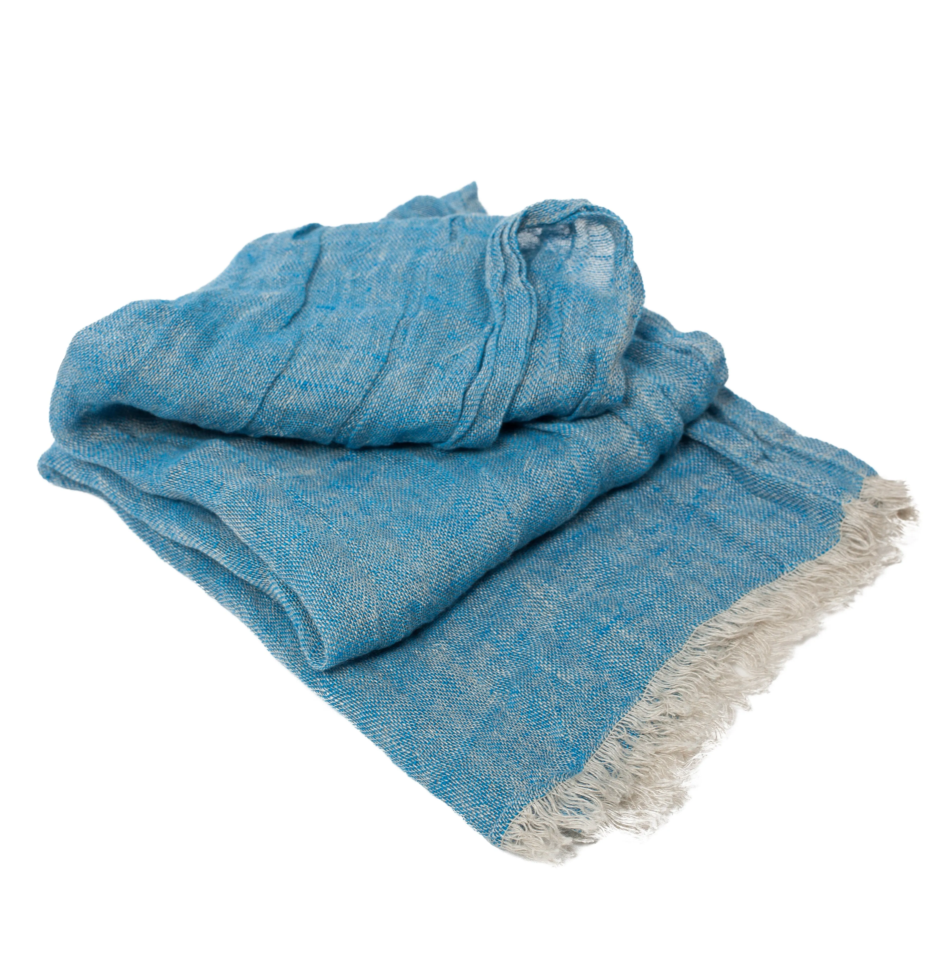 100% Linen Scarf - Grayish Blue