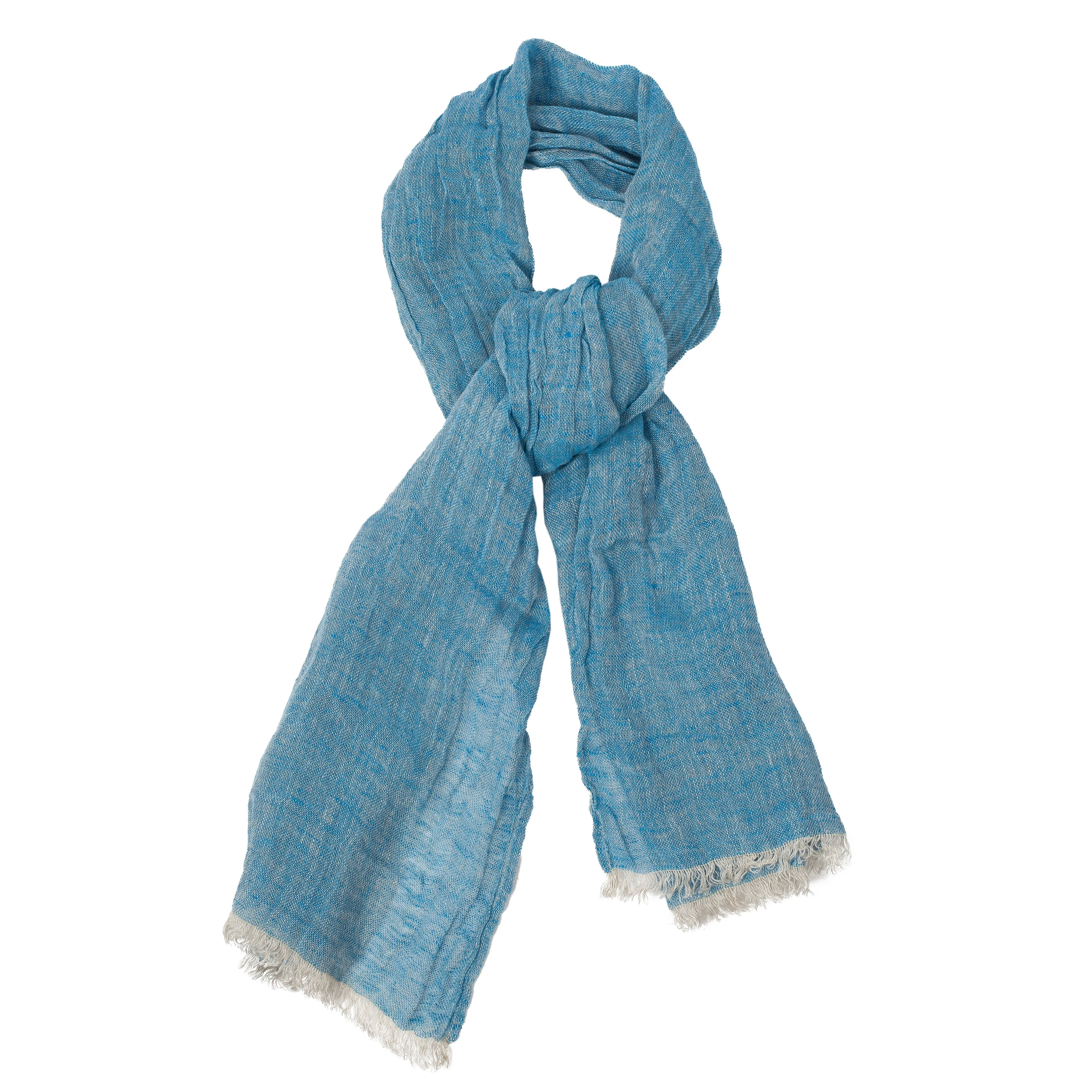 100% Linen Scarf - Grayish Blue