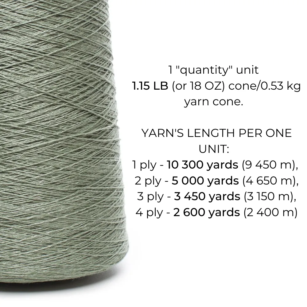100% Linen Yarn - Antique Green