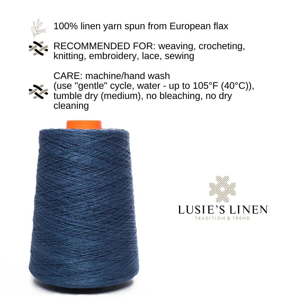 100% Linen Yarn - Dark Blue