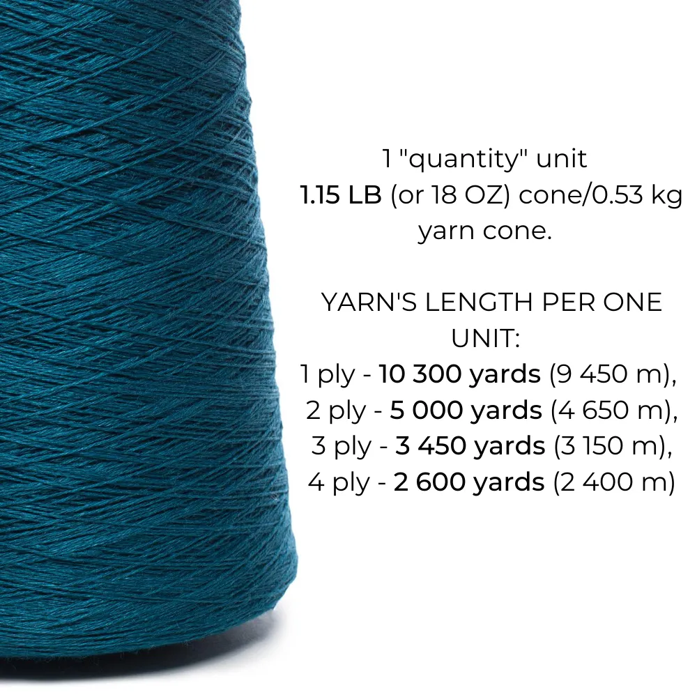 100% Linen Yarn - Dark Turquoise