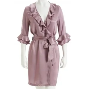 100% silk satin robe - Purple