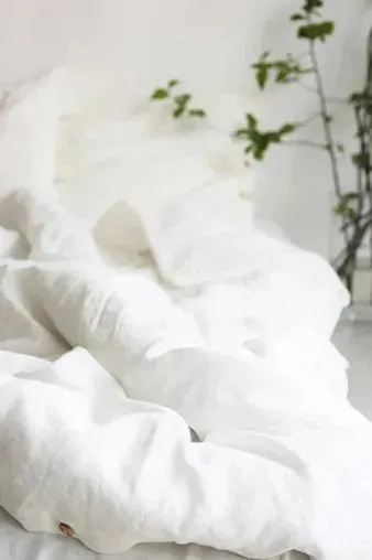 100% Washed Pure Linen Bedding Set - Bleach
