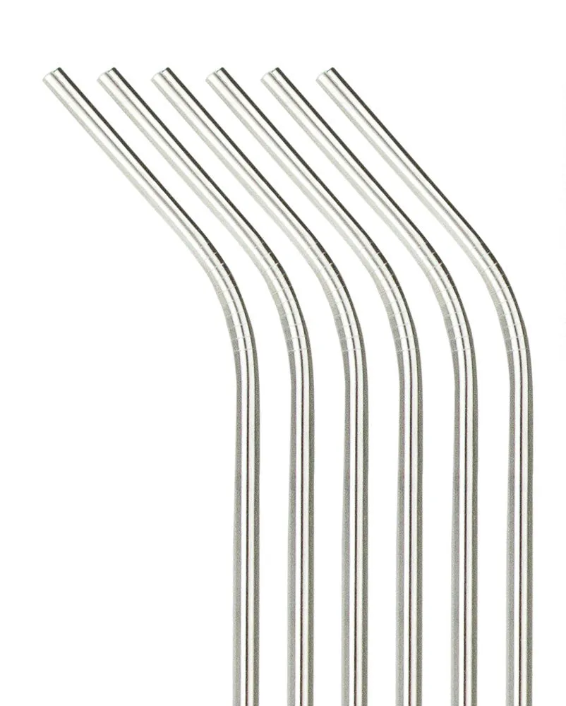 10.5" Stainless Steel Curved Straws