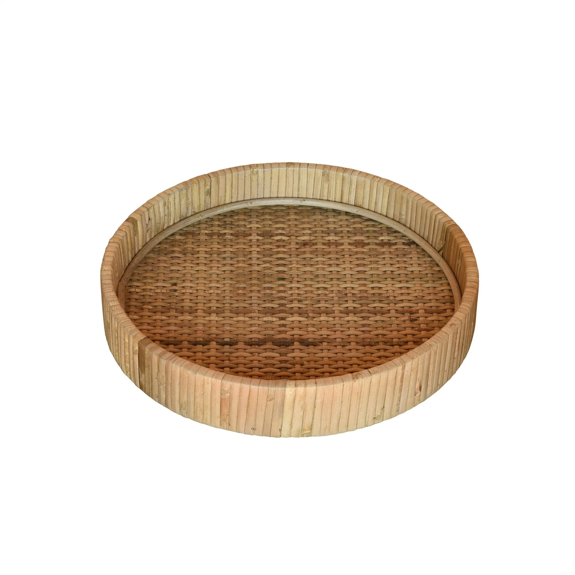 10" Natural Round Bamboo Handmade Serving Tray