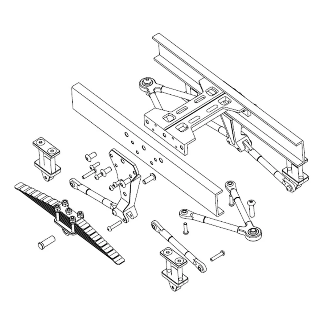 1/14 Aluminum Rear Suspension Axle Aseembly