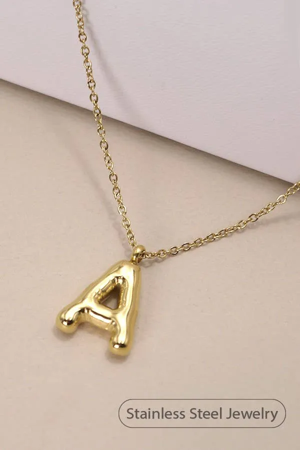 18K STAINLESS STEEL TARNISH FREE  INITIAL NECKLACE