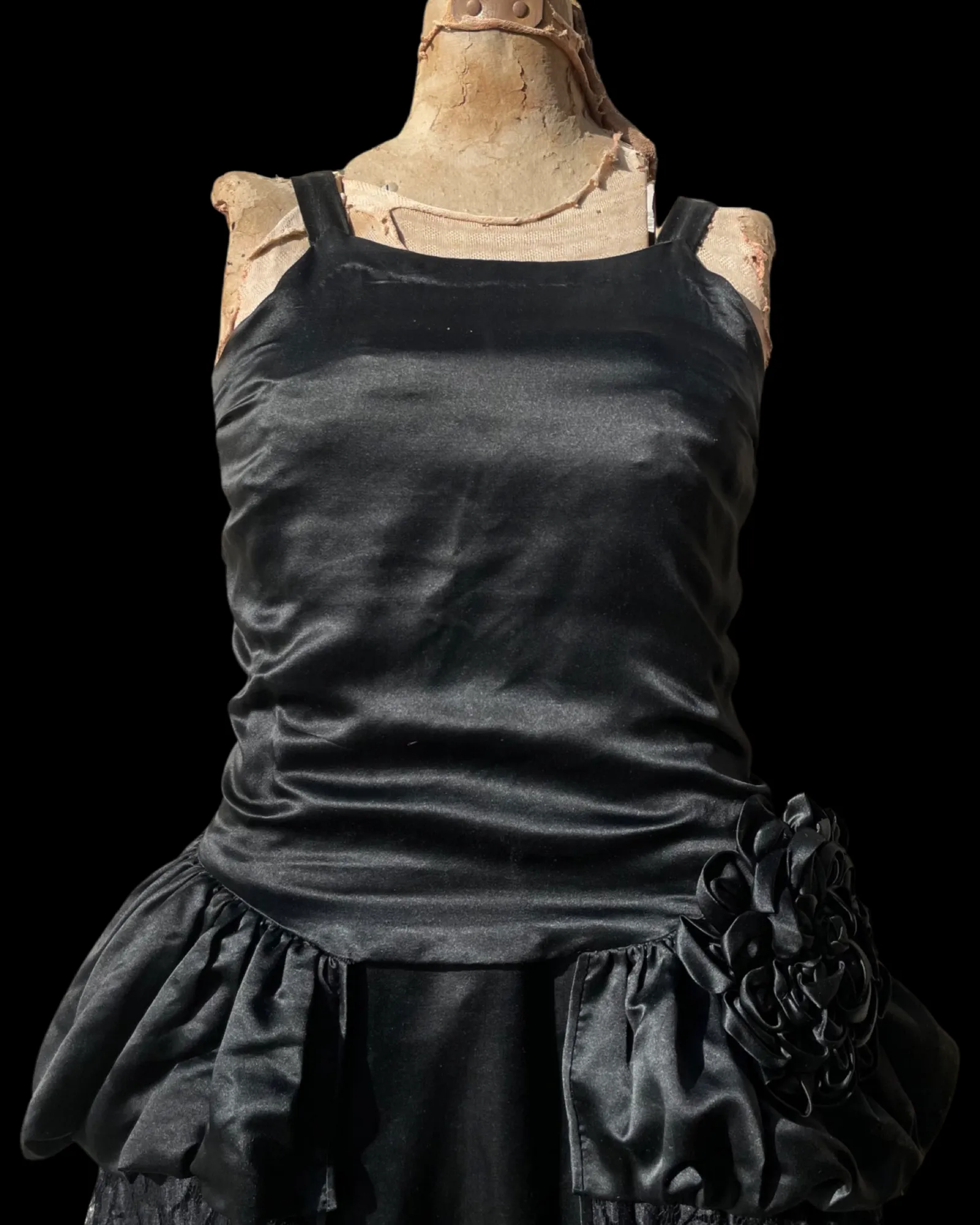 1920s Robe De Style Silk Satin Lace Dress