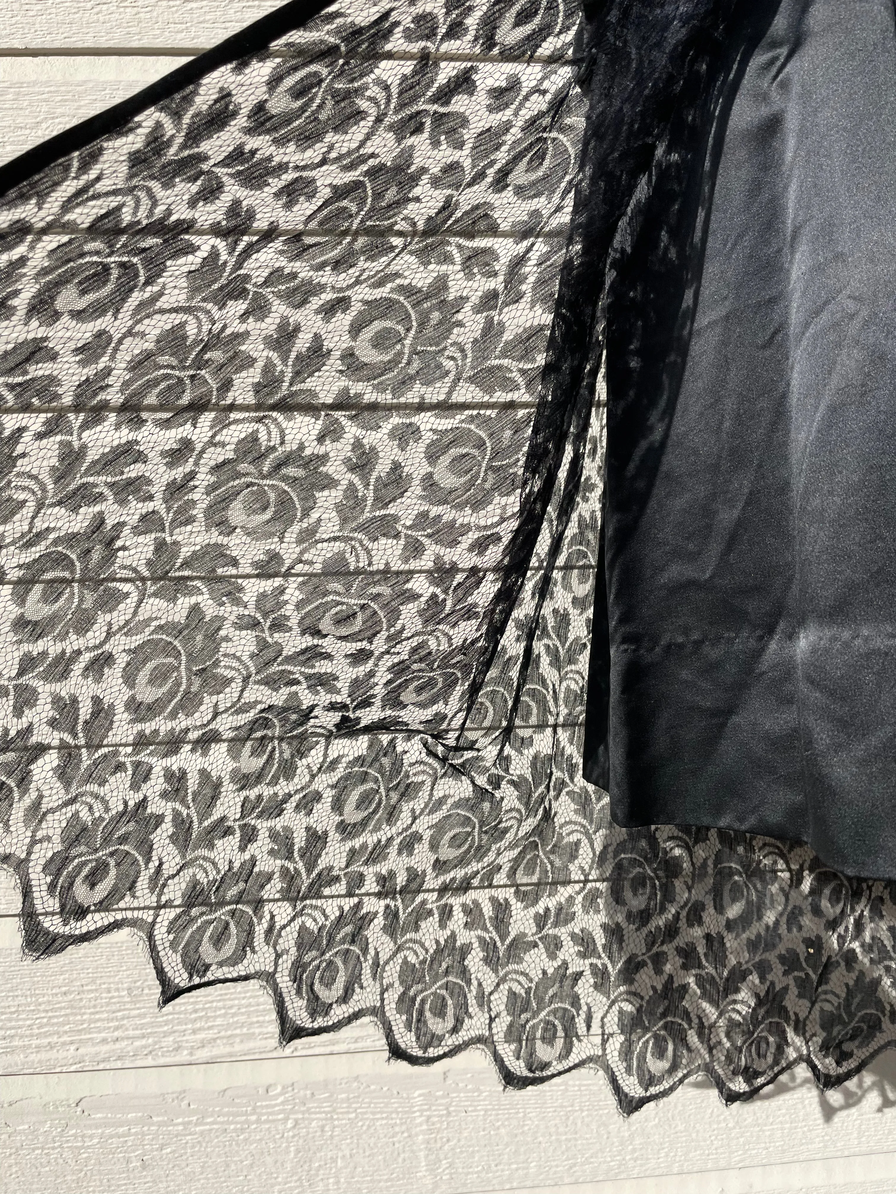 1920s Robe De Style Silk Satin Lace Dress