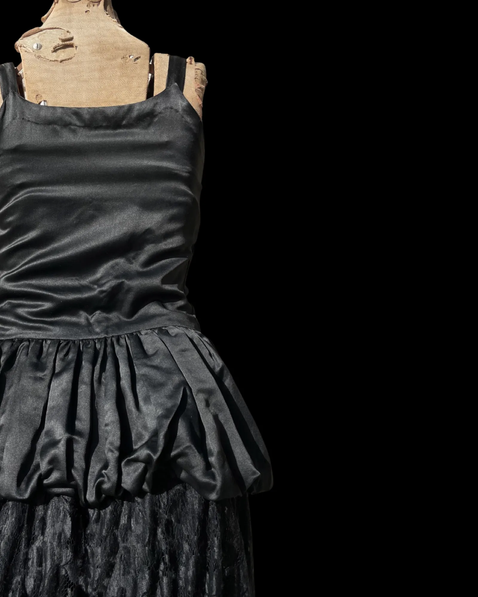 1920s Robe De Style Silk Satin Lace Dress