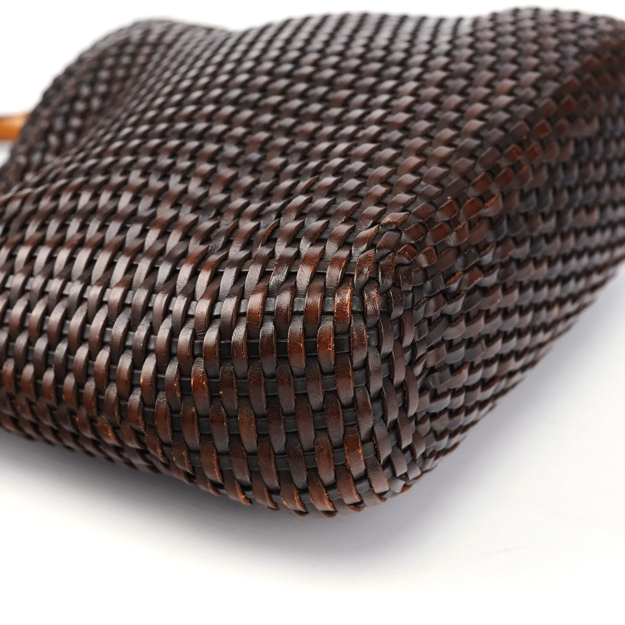 1996 Brown Woven Bamboo Shoulder Bag