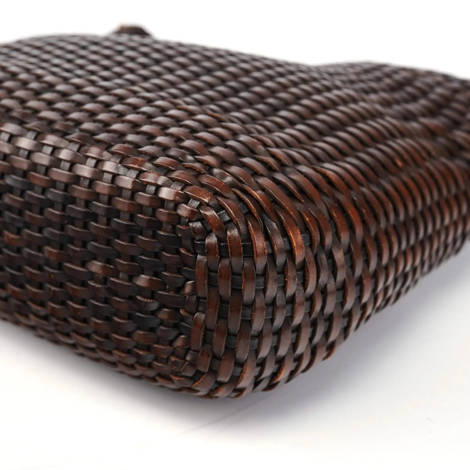 1996 Brown Woven Bamboo Shoulder Bag