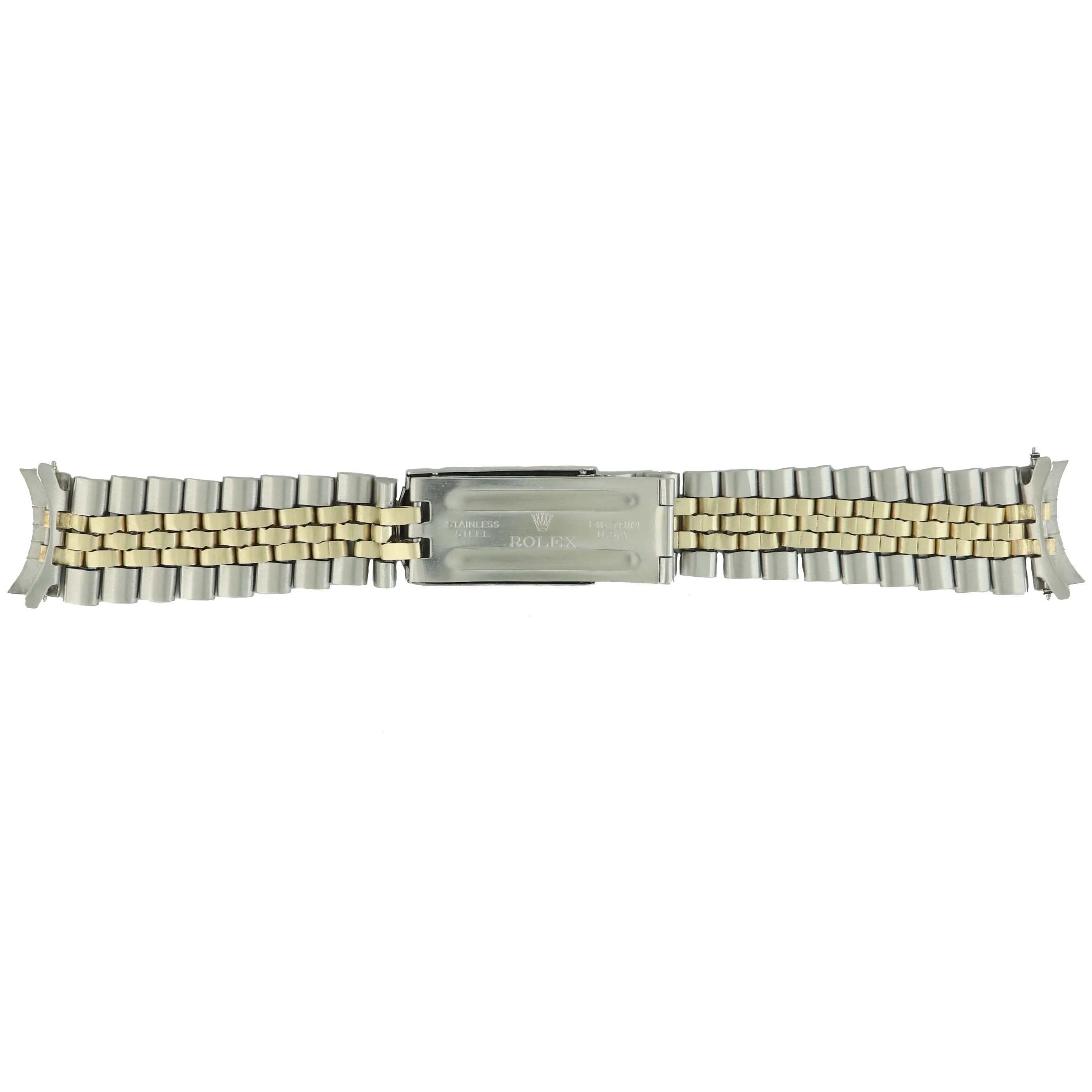 19mm Vintage Rolex USA 14k Trim Stainless Steel Yellow Gold Jubilee Bracelet 160