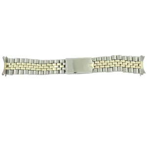 19mm Vintage Rolex USA 14k Trim Stainless Steel Yellow Gold Jubilee Bracelet 160