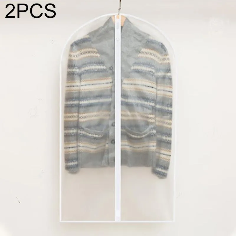 2-Pack Hanging Garment Storage Bags With Zipper - Clear