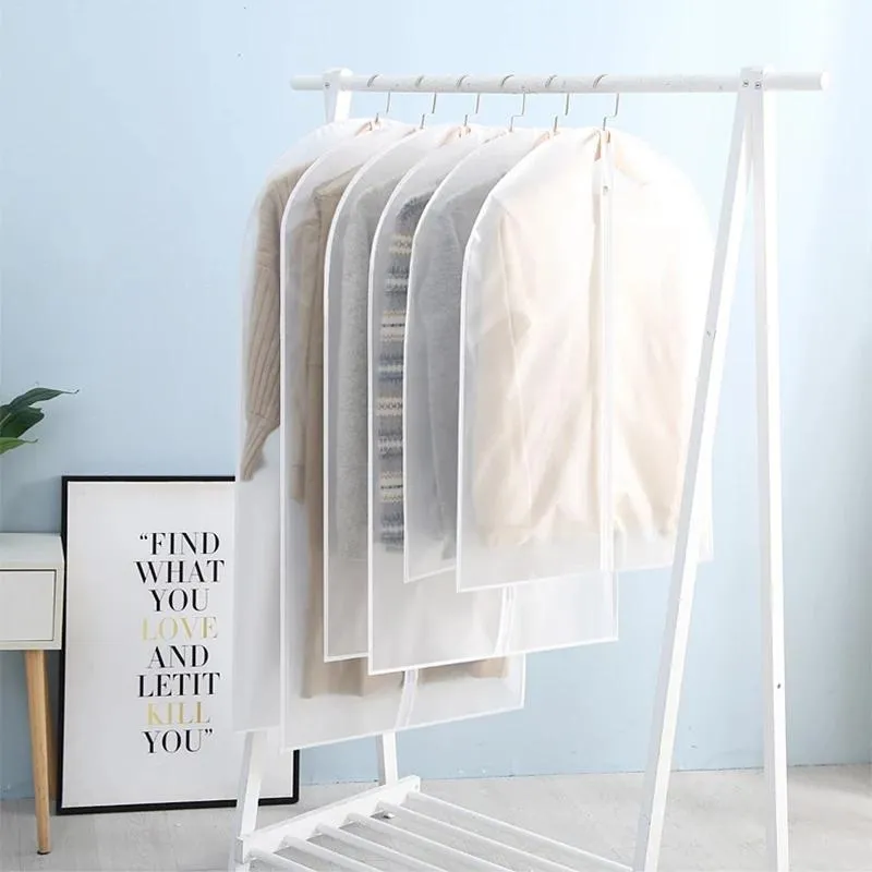 2-Pack Hanging Garment Storage Bags With Zipper - Clear