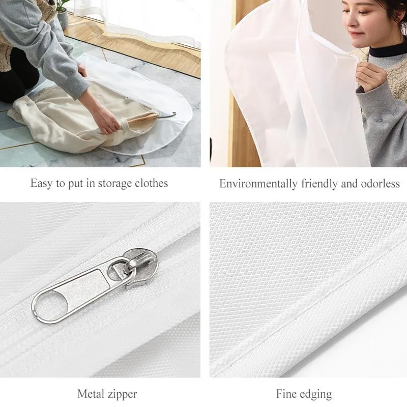 2-Pack Hanging Garment Storage Bags With Zipper - Clear
