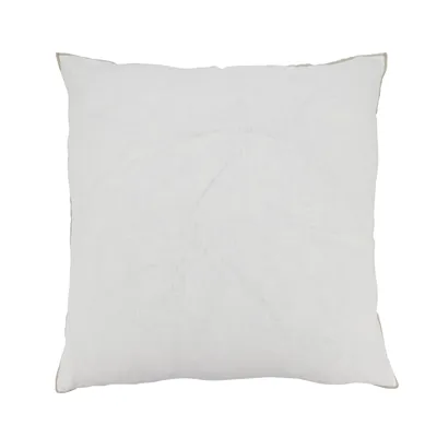 20x20 Ivory Linen Pillow w/ Natural Border