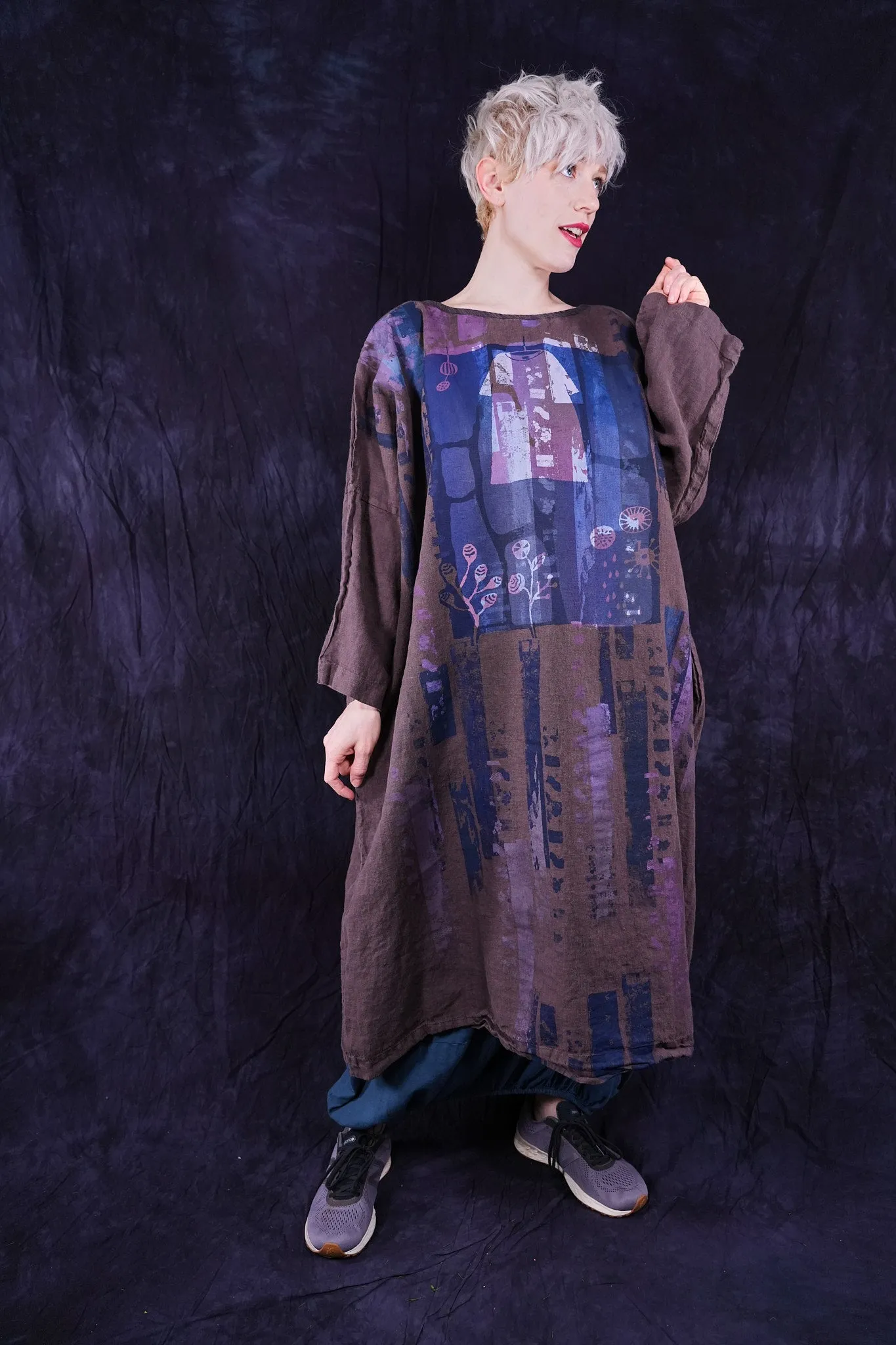 2210-2 Linen Gallery Dress Sparrow-P