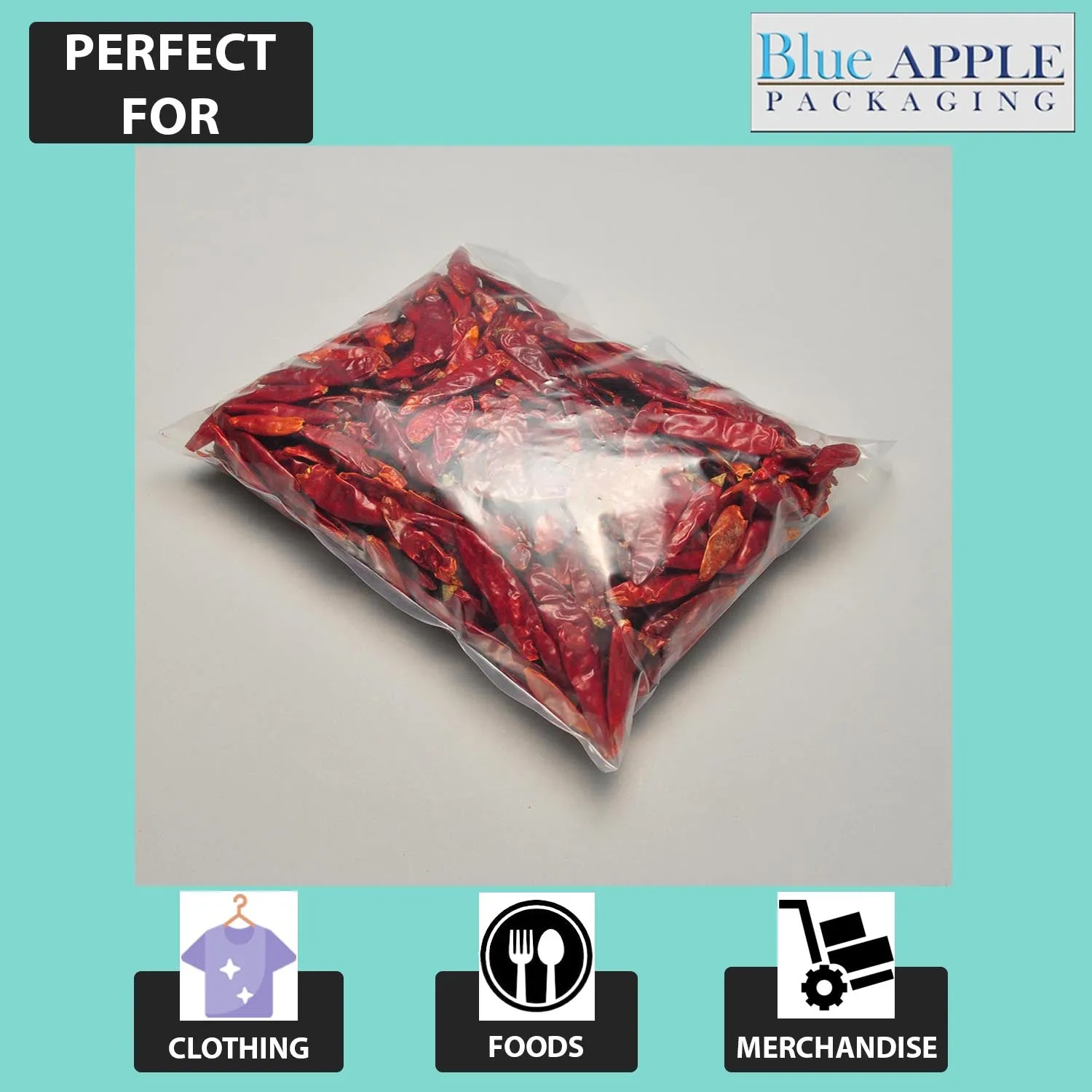 22X24 inches Clear Flat Poly Bags 4Mil Open Top (LDPE)