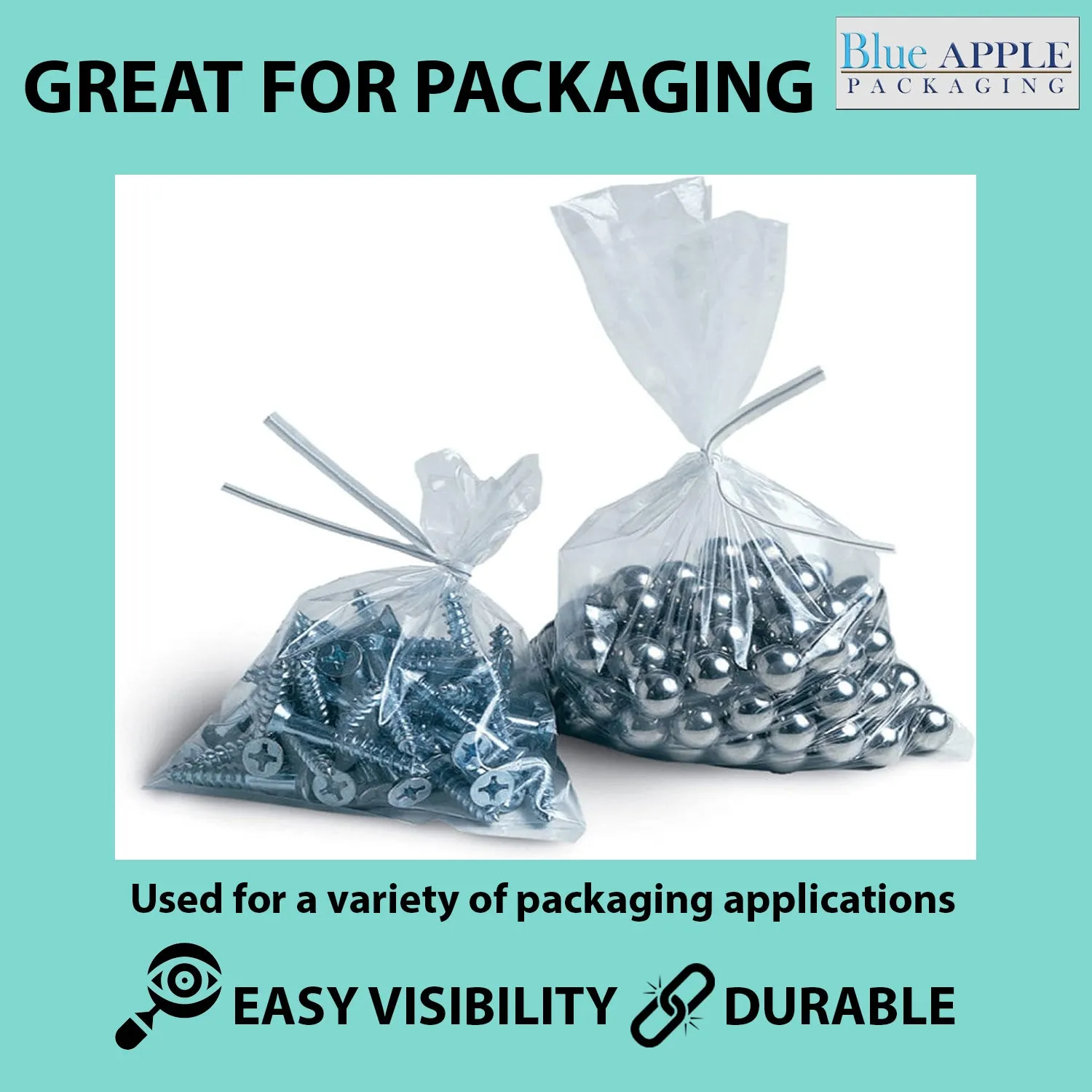 22X24 inches Clear Flat Poly Bags 4Mil Open Top (LDPE)
