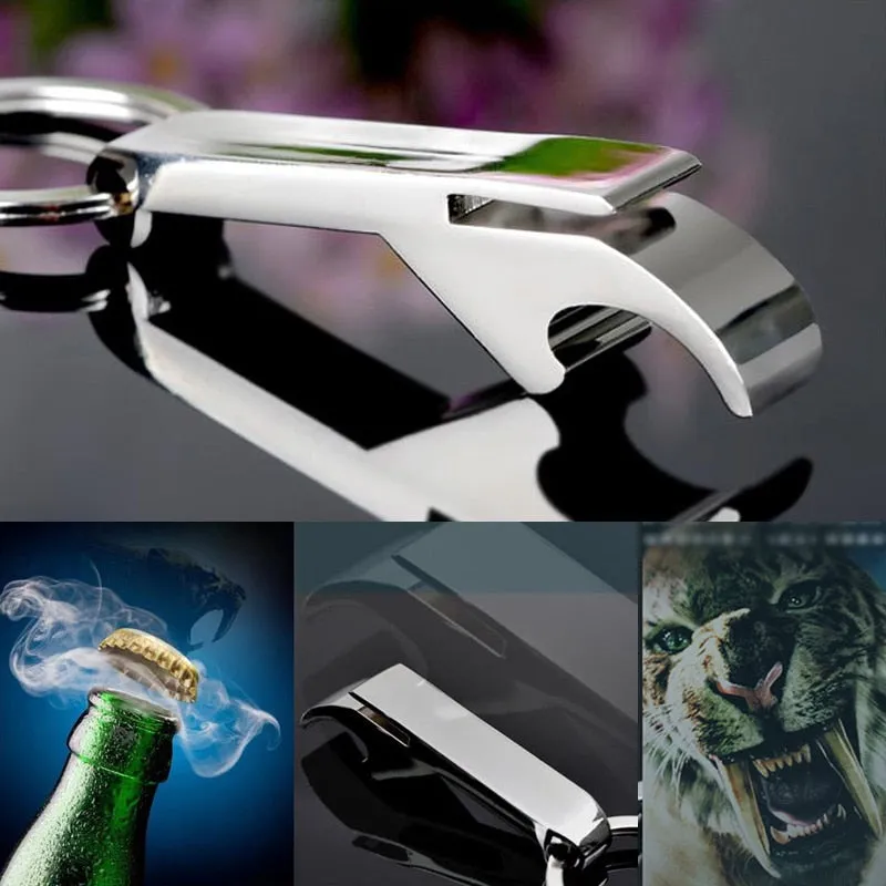 2pcs Portable Aluminum Alloy Key Ring Keychain Bottle Opener Beer Opener E2S