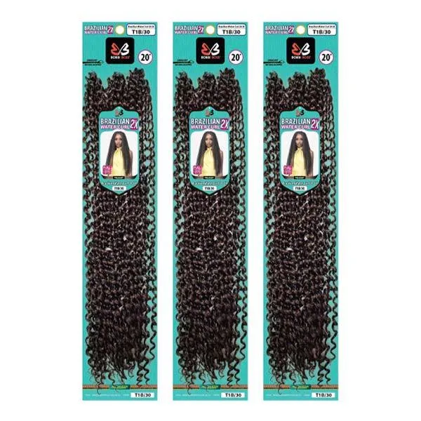 [3 Pack Deal] Bobbi Boss African Roots Synthetic Crochet Braid - 2X BRAZILIAN WATER CURL 20"