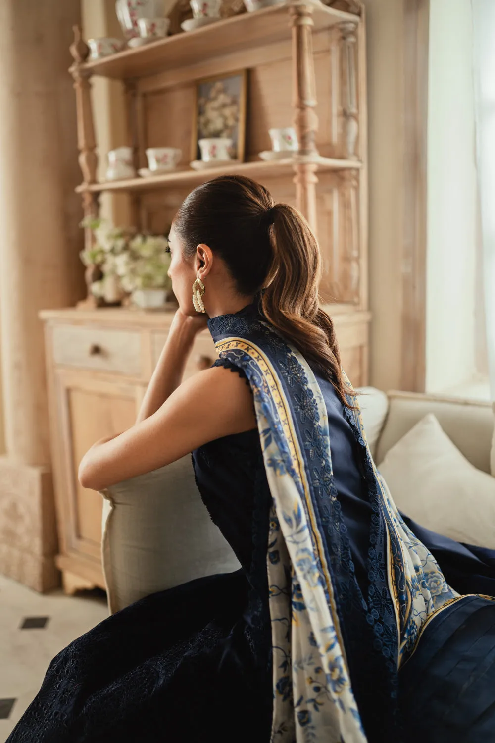 3PC Unstitched | Embroidered Lawn Suit | Silk Dupatta