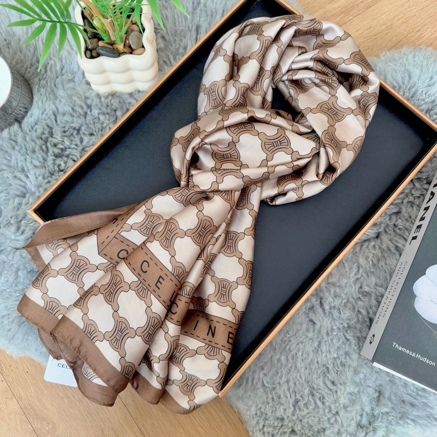 4 colors new new silk satin long scarf