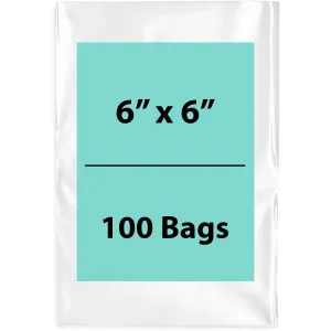 6X6 inches Clear Flat Poly Bags 3Mil Open Top (LDPE)