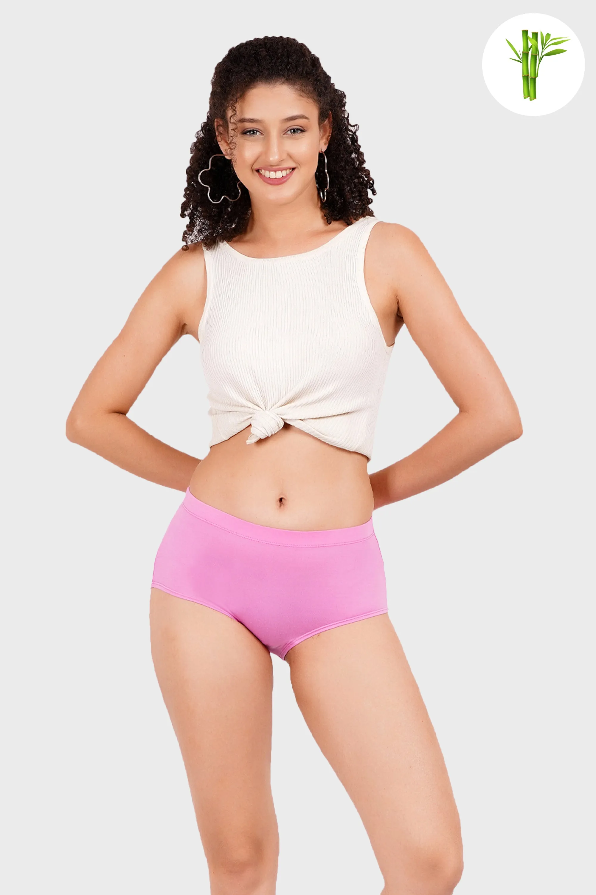 7× Breathable Women's Hipster Panties - Fuchsia Lilac
