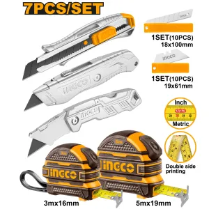7PCS/Set Measuring Tape & Utility Knife Set HMK23036 ING-HT