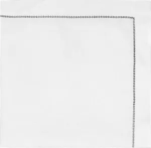 8 WHITE LINEN NAPKINS WITH ANY COLOR HEMSTITCH