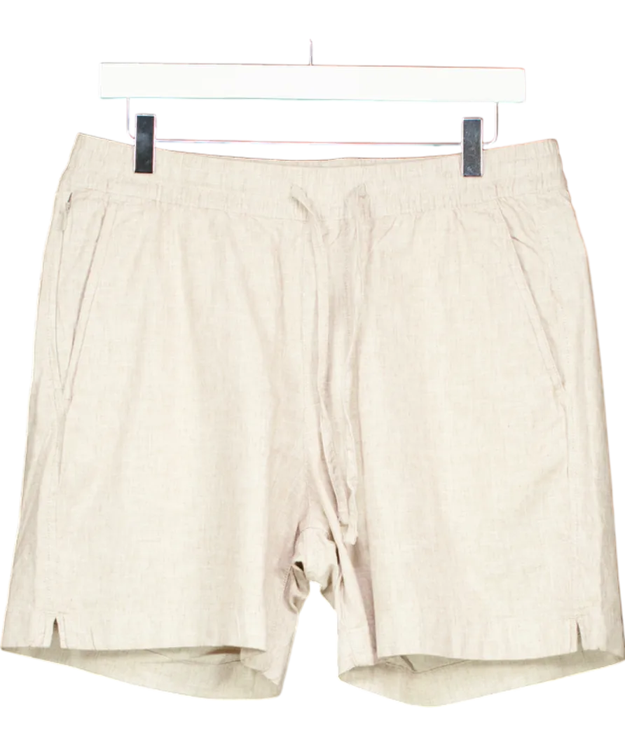 Abercrombie & Fitch Beige Linen-blend Pull-on Short UK M