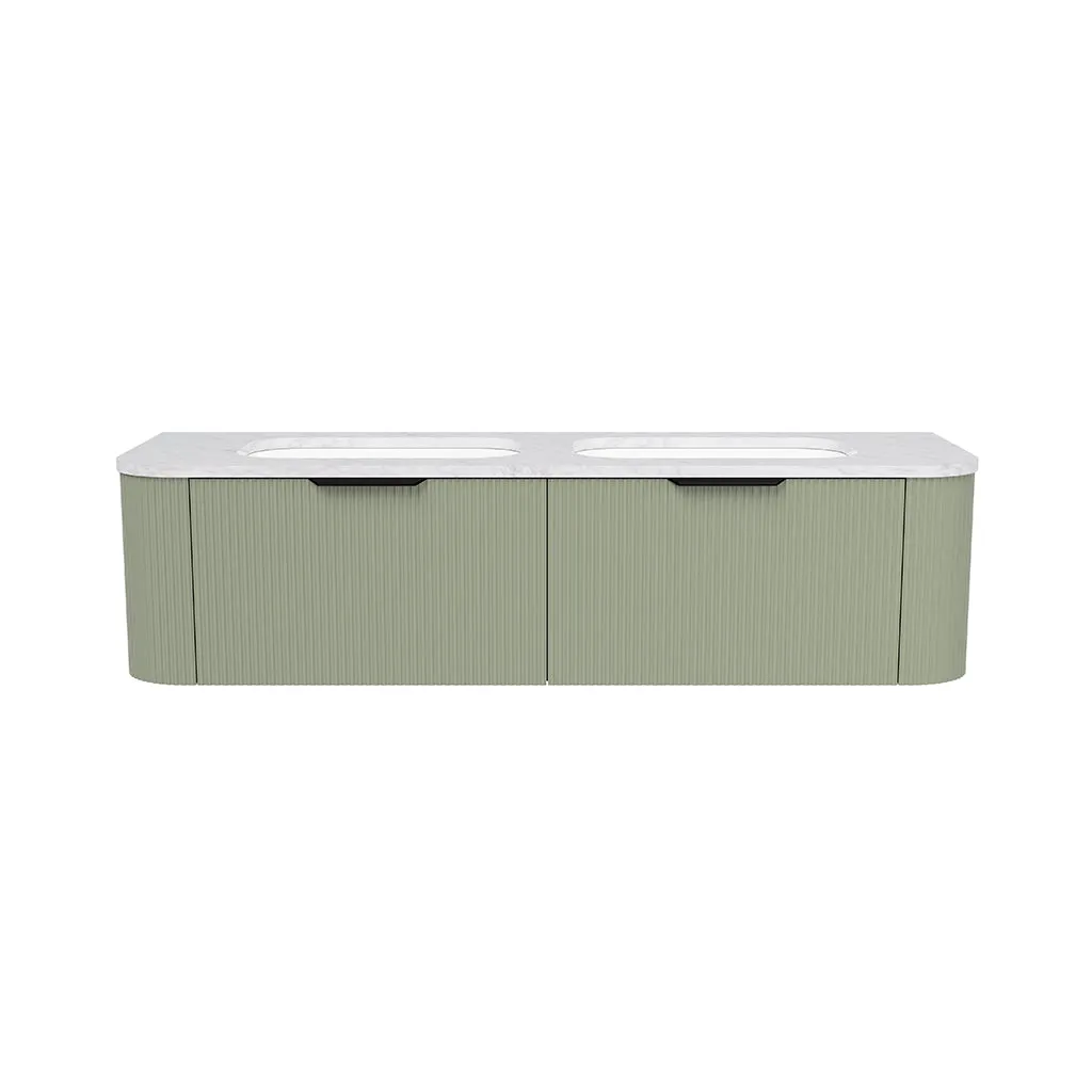 Adelaide 2 Drawers Bathroom Vanity with Silk Surface Sink - Wall Mount - 60" Wood/Satin Olive/Black