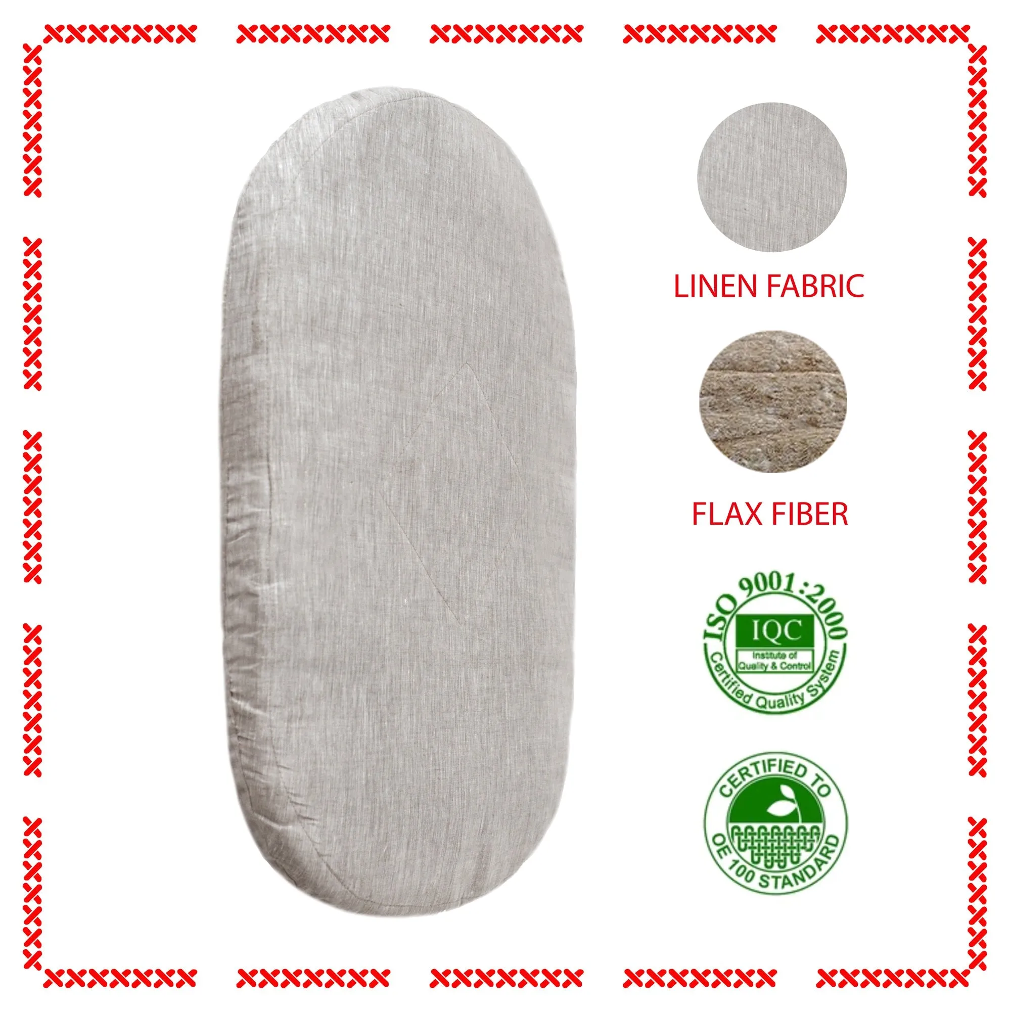 African Baby Moses Baskets w/ Organic Flax Bassinet Mattress & Linen Bedding