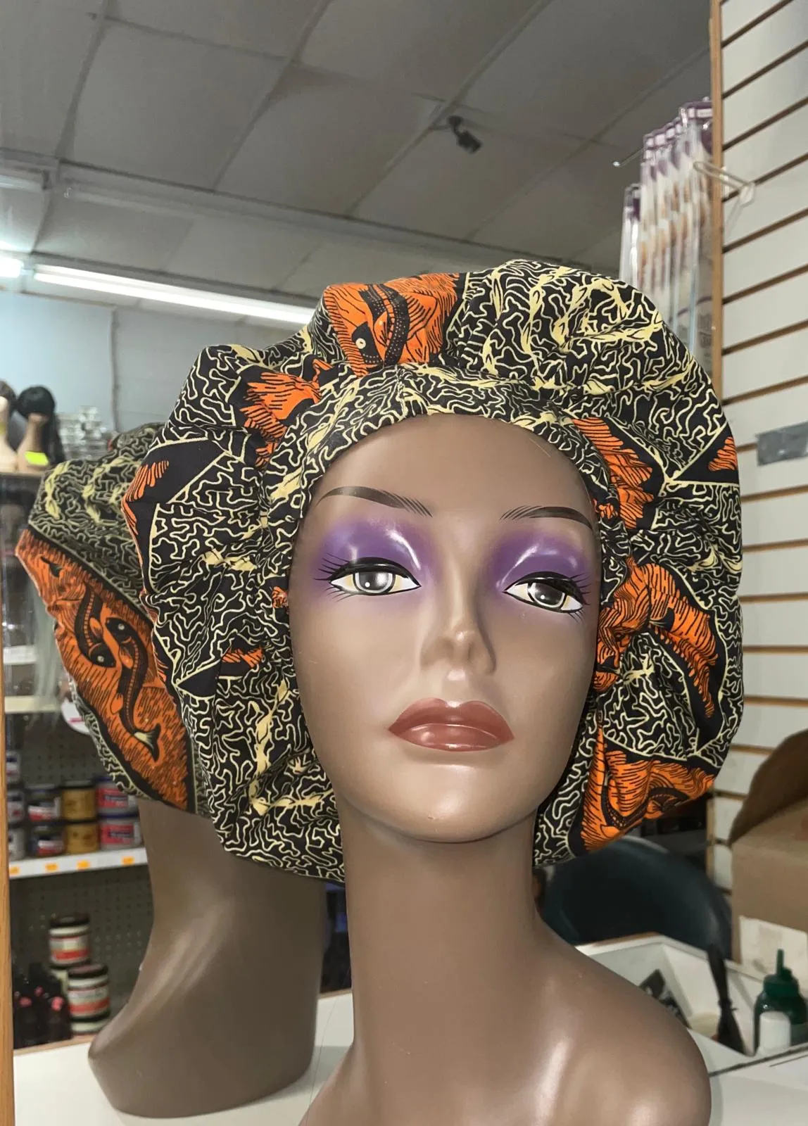 African Print Bonnet