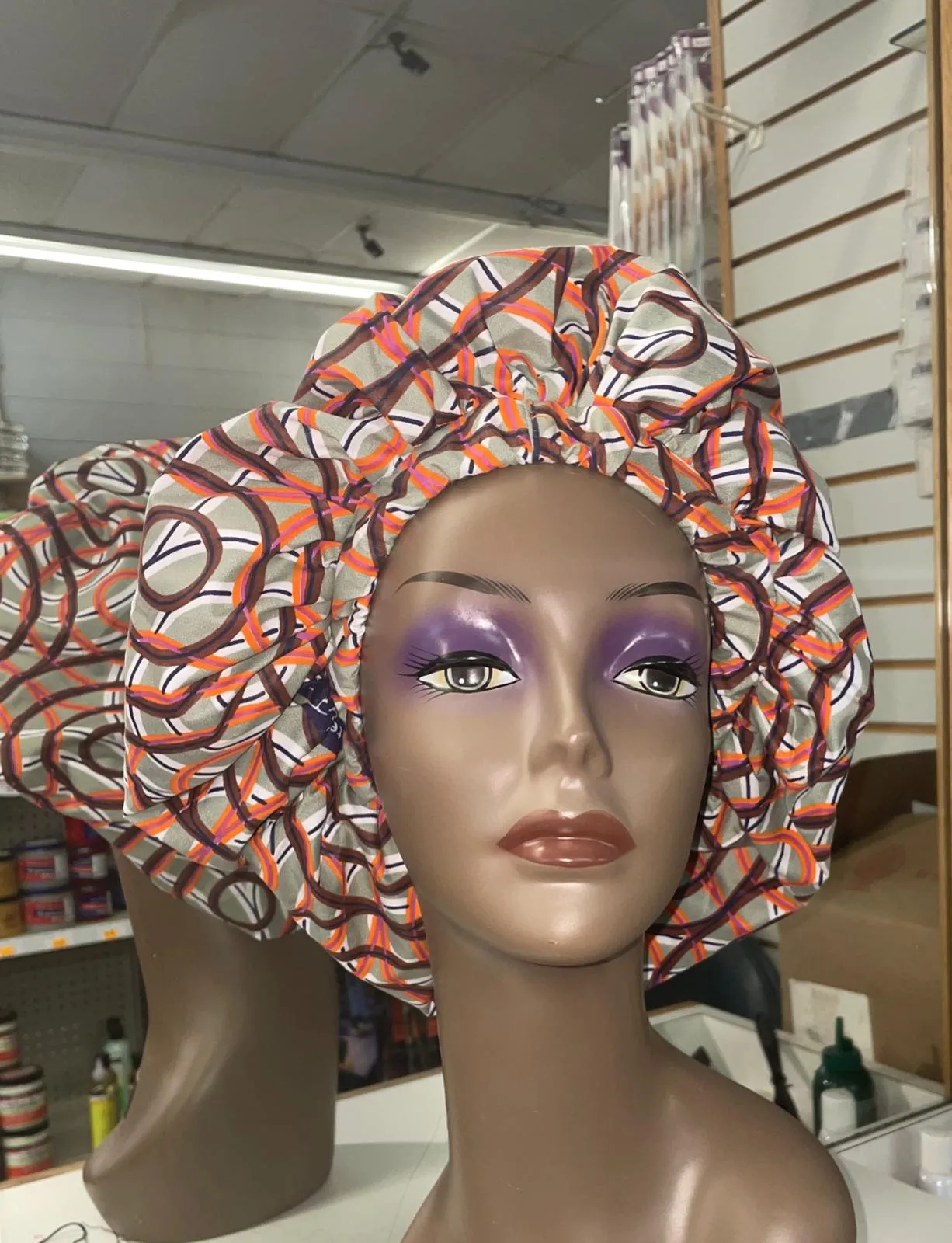 African Print Bonnet