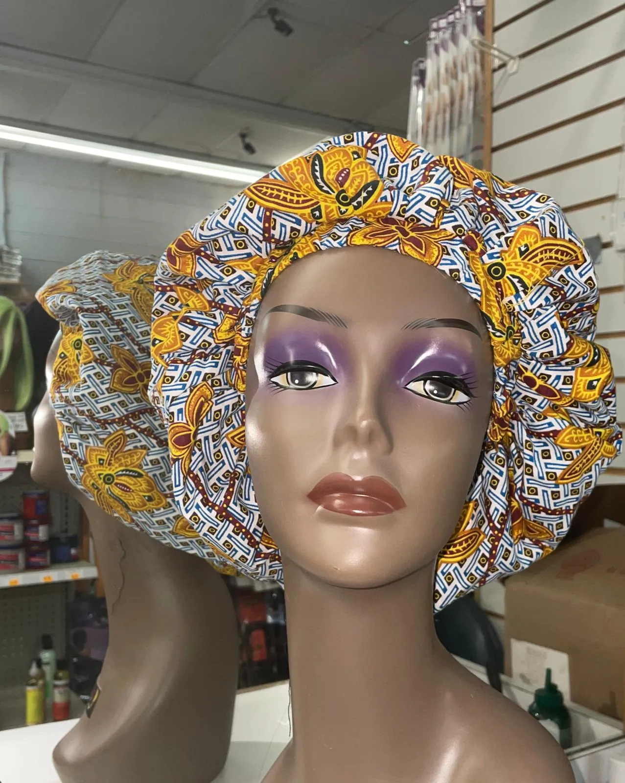 African Print Bonnet