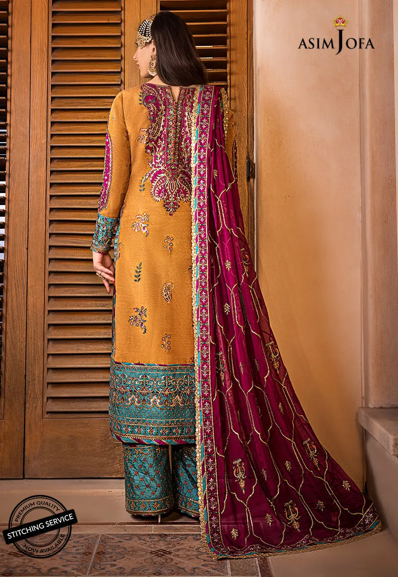 AJBN-04 | Asim Jofa  Baad-e-Naubahar Wedding Collection 2022 | Embroidered Raw Silk Suits