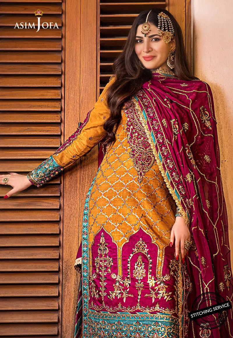 AJBN-04 | Asim Jofa  Baad-e-Naubahar Wedding Collection 2022 | Embroidered Raw Silk Suits