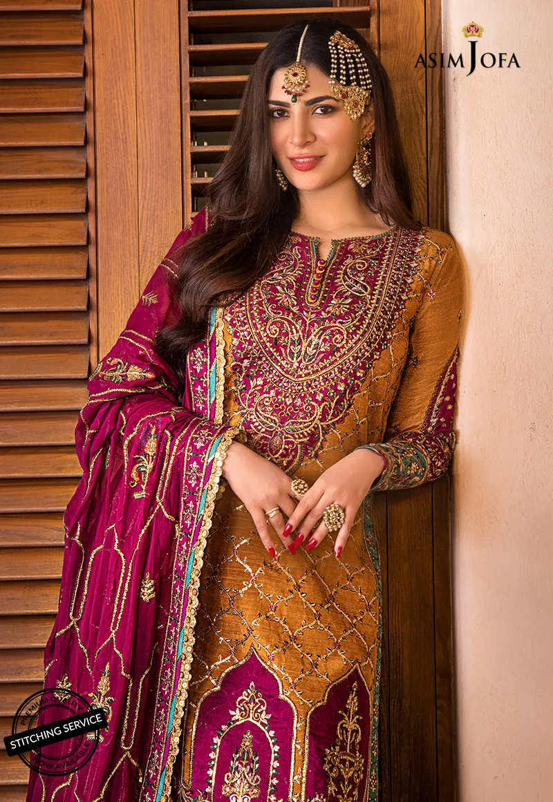 AJBN-04 | Asim Jofa  Baad-e-Naubahar Wedding Collection 2022 | Embroidered Raw Silk Suits